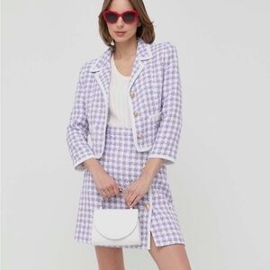 NWOT Luisa Spagnoli Lavender Tweed Set Jacket and Skirt Set